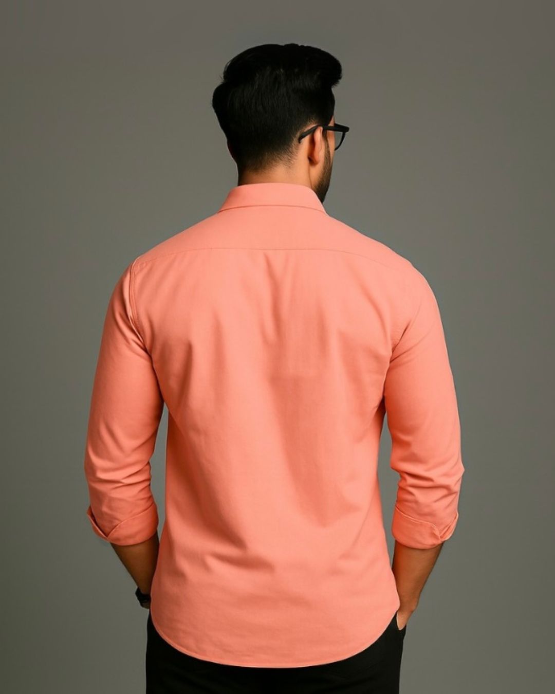 MEN'S ARE YOU OK FULL SLEEVE  PEACH SHIRT