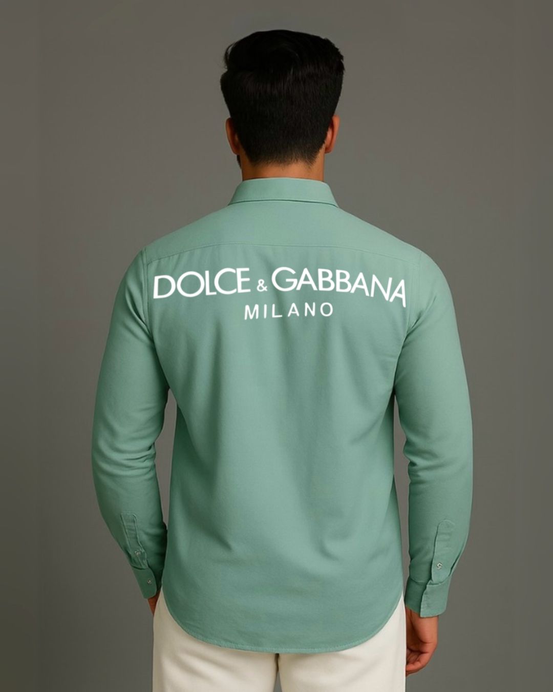 MEN'S DG MILANO FULL SLEEVE  GREEN SHIRT (*)