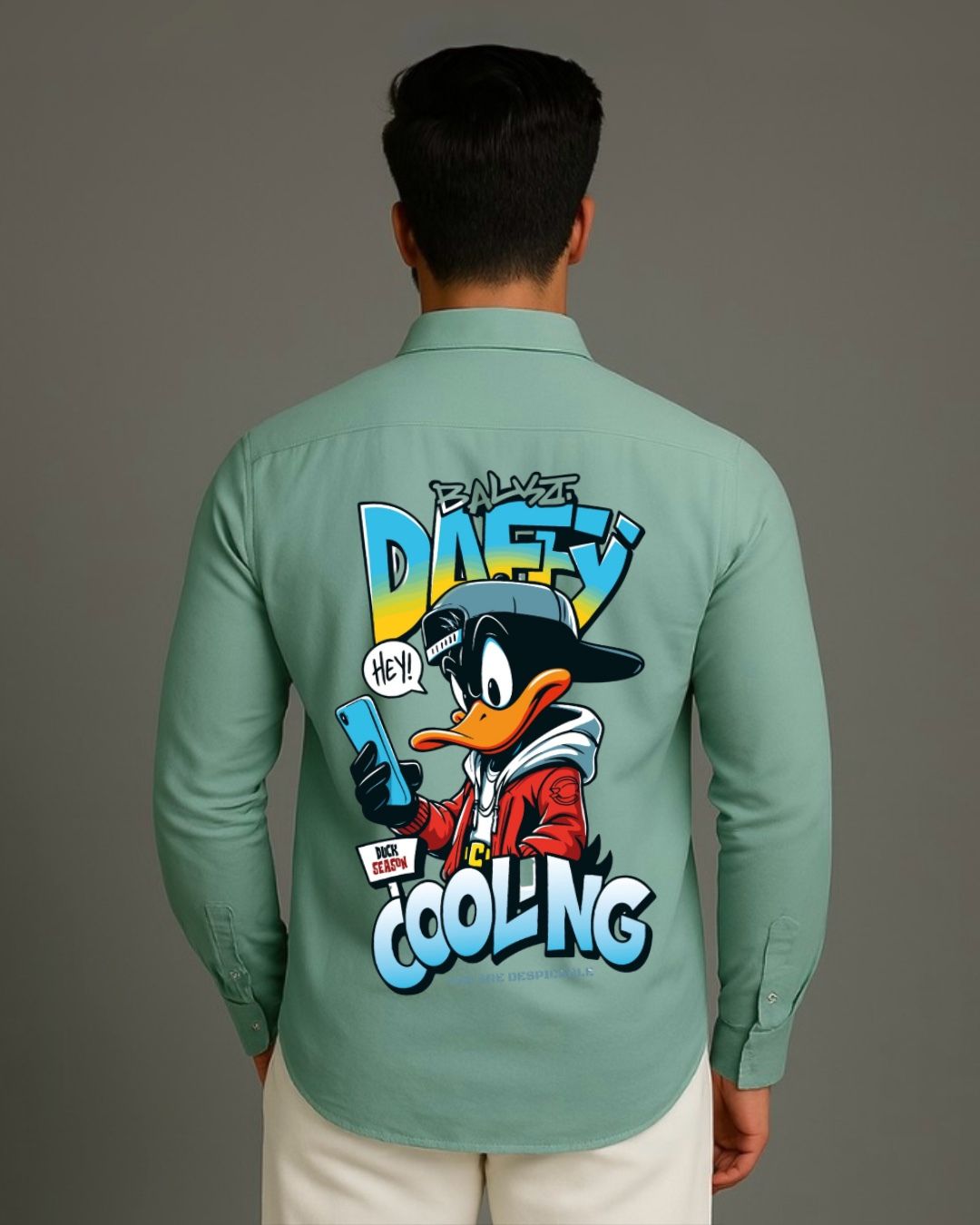 MEN'S DUCK & DODGE FULL SLEEVE  GREEN SHIRT