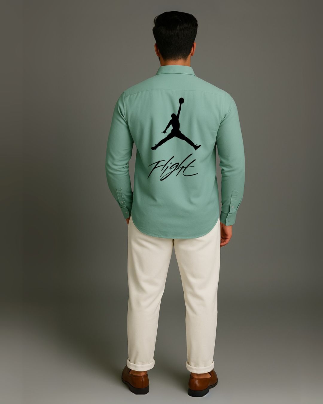 MEN'S FLIGHT FULL SLEEVE  GREEN SHIRT(*)