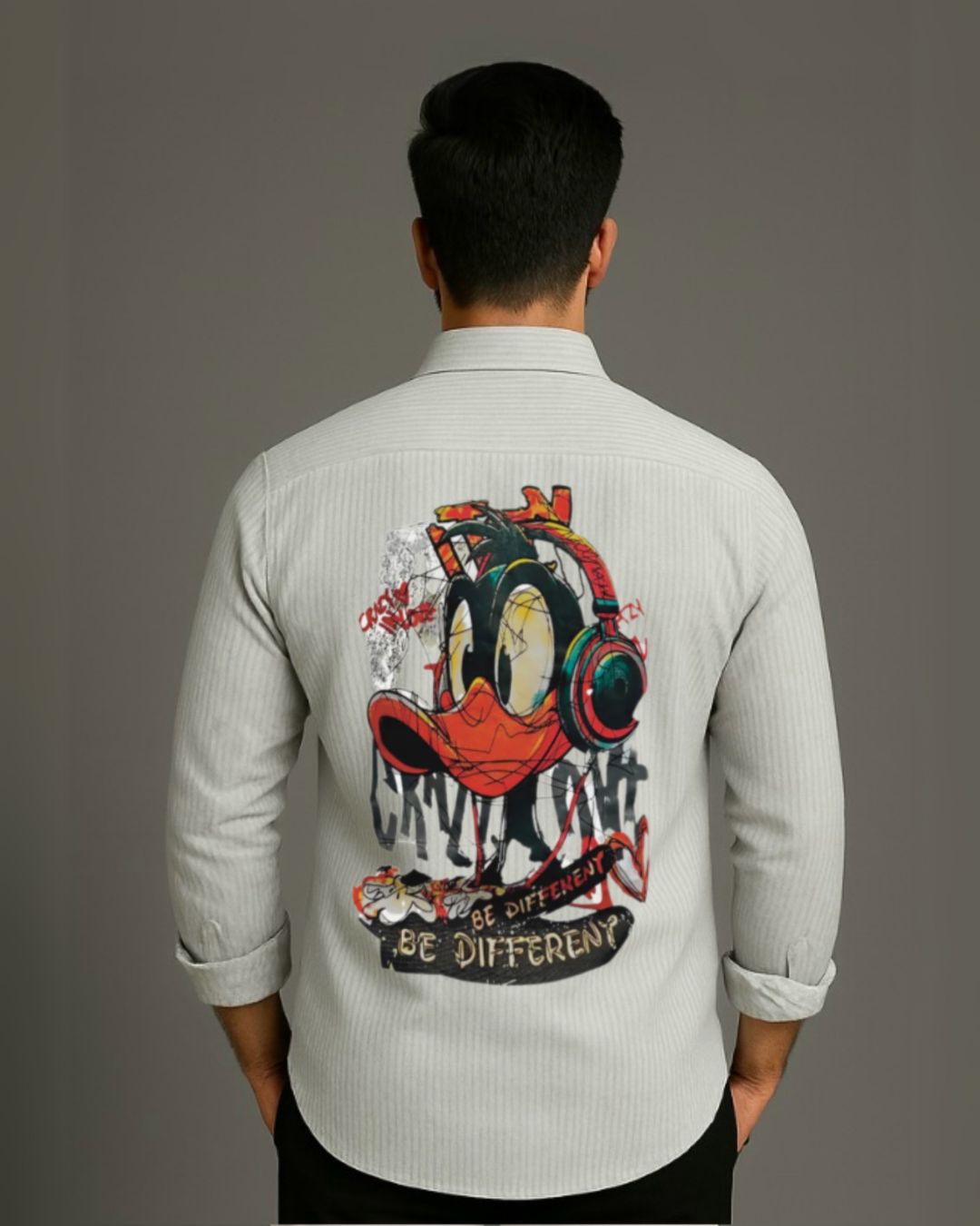 MEN'S ITS CRAZY LOVE DUCK FULL SLEEVE STRIPE SHIRT(*)