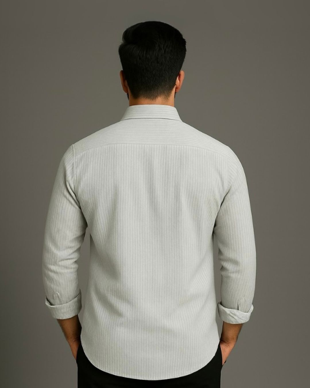 MEN'S LOVE SMILEY FULL SLEEVE STRIPE SHIRT (*)