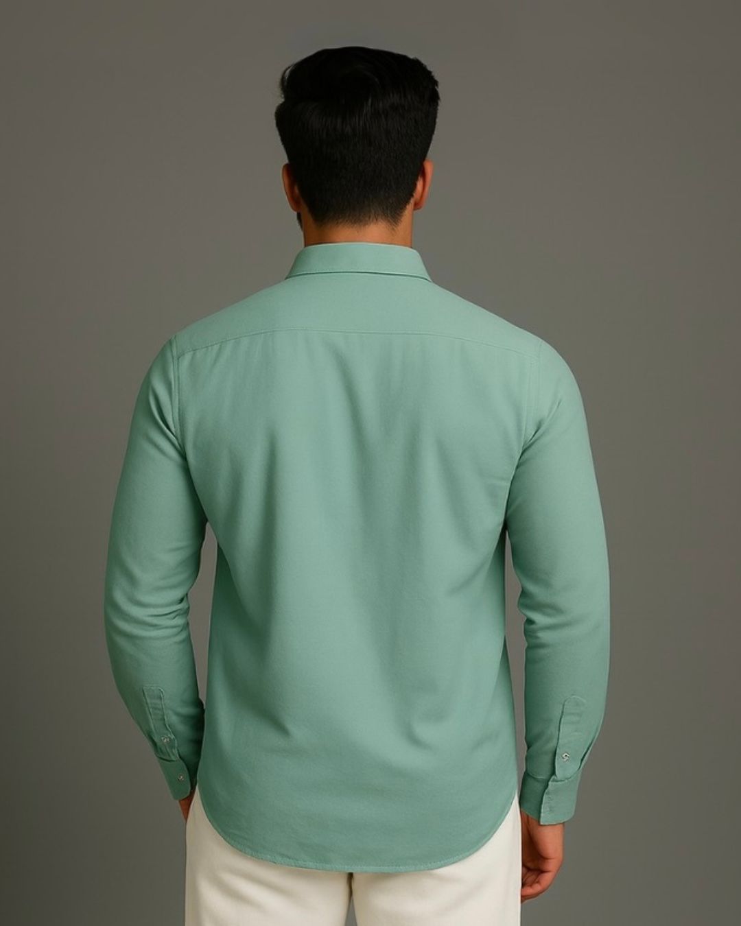 MEN'S STAR ANGEL FULL SLEEVE  GREEN SHIRT
