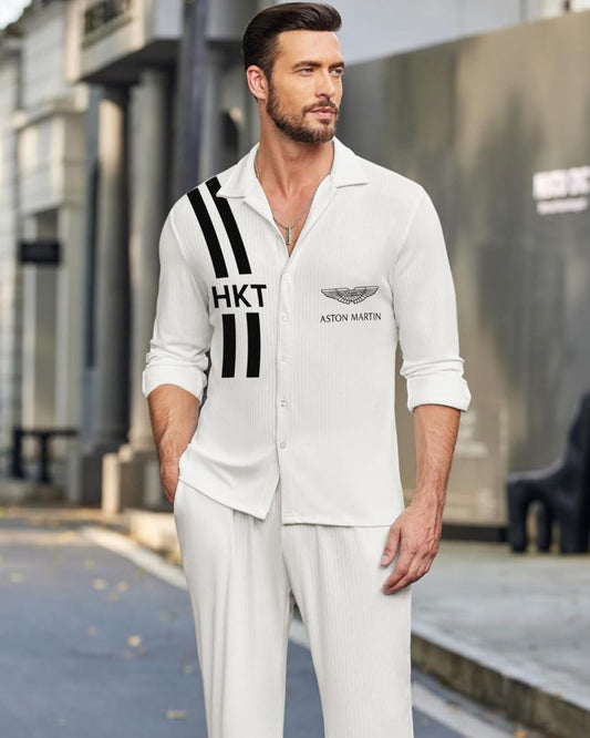MMEN'S ASTON MARTIN FULL SLEEVE WHITE SHIRT