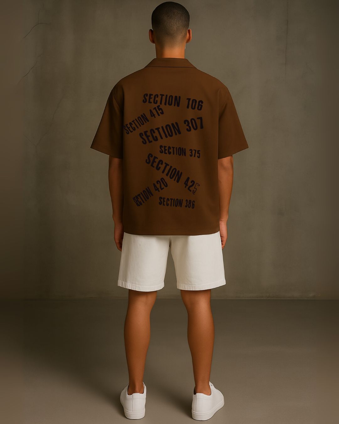 TAMANCHA HALF SLEEVE SHIRT WITH SHORTS CORDSET (MOCA AND WHITE )(*)