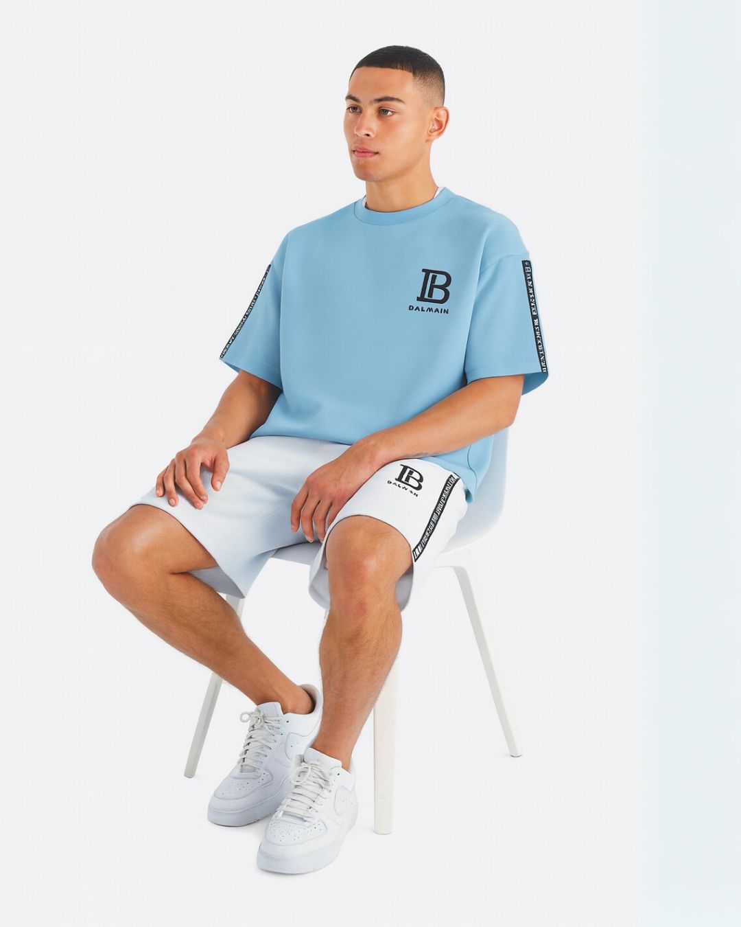 Men Paris Ultrasoft Shorts CordSet(blue and white)(*)