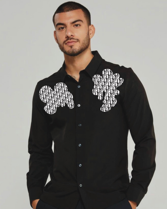 Men's Cloud crush full Sleeve Black Shirt