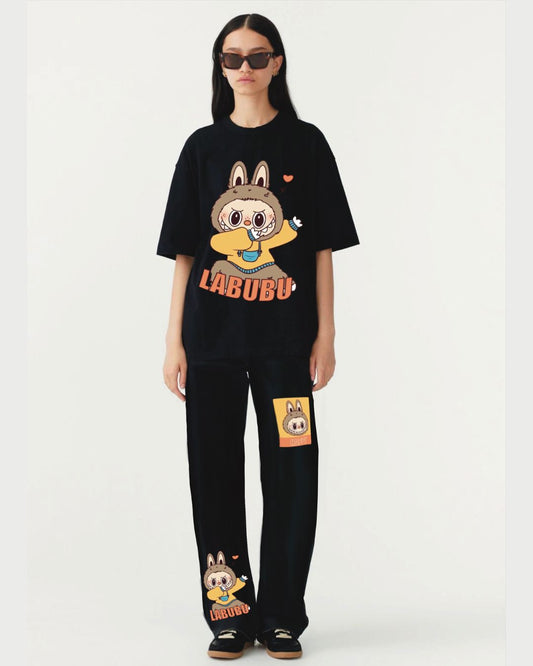 Women Super labubu cordset (black and black)