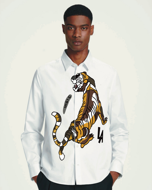 The Vision Tiger full sleeve White Shirt(*)
