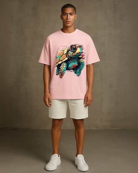Turtle Tee  With Shorts Cordset (Pink and White ) (*)
