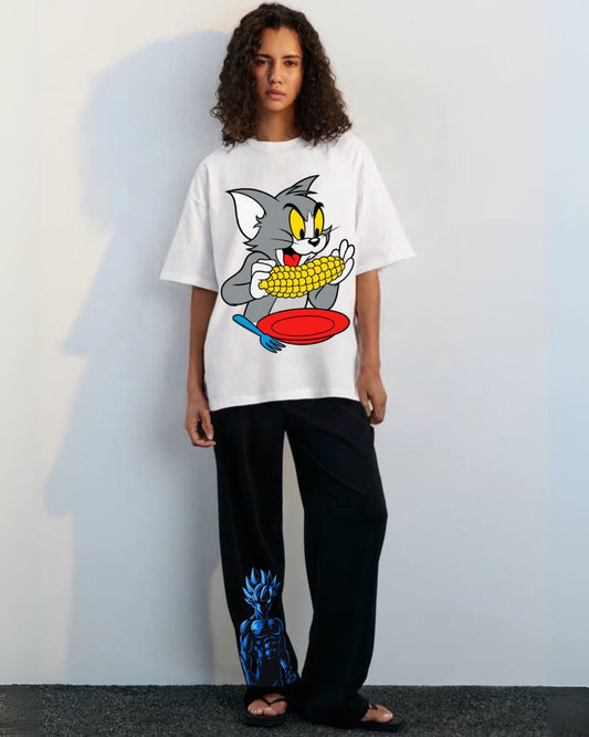 WOMEN'S STREET CARTOON CORDSET (WHITE AND BLACK)