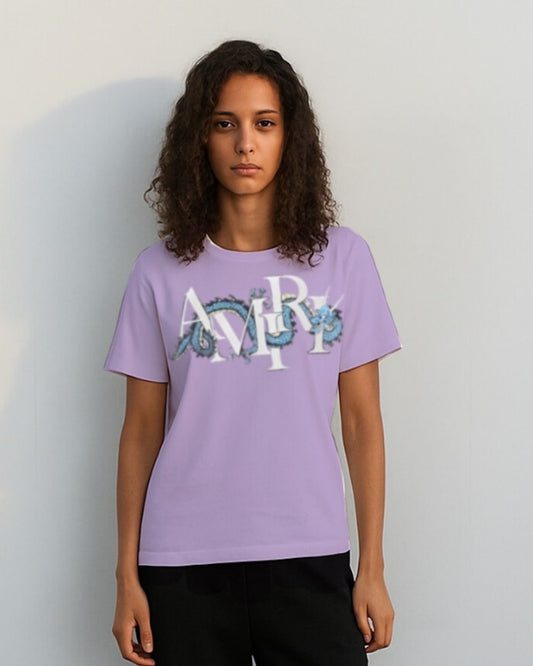 WOMEN'S AMIRI DRAGON OVERSIZED TSHIRT (PURPLE)
