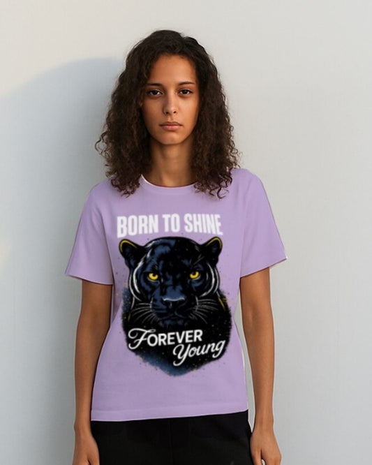 WOMEN'S BORN TO SHINE OVERSIZED TSHIRT (PURPLE)