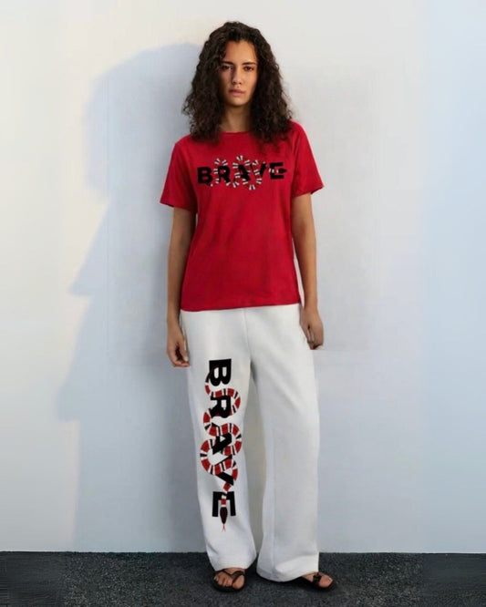 MEN'S BRAVE SNAKE CORDS (RED AND WHITE)