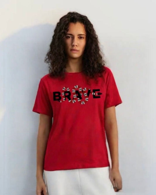 WOMEN'S BRAVE SNAKE OVERSIZED TSHIRT (RED)