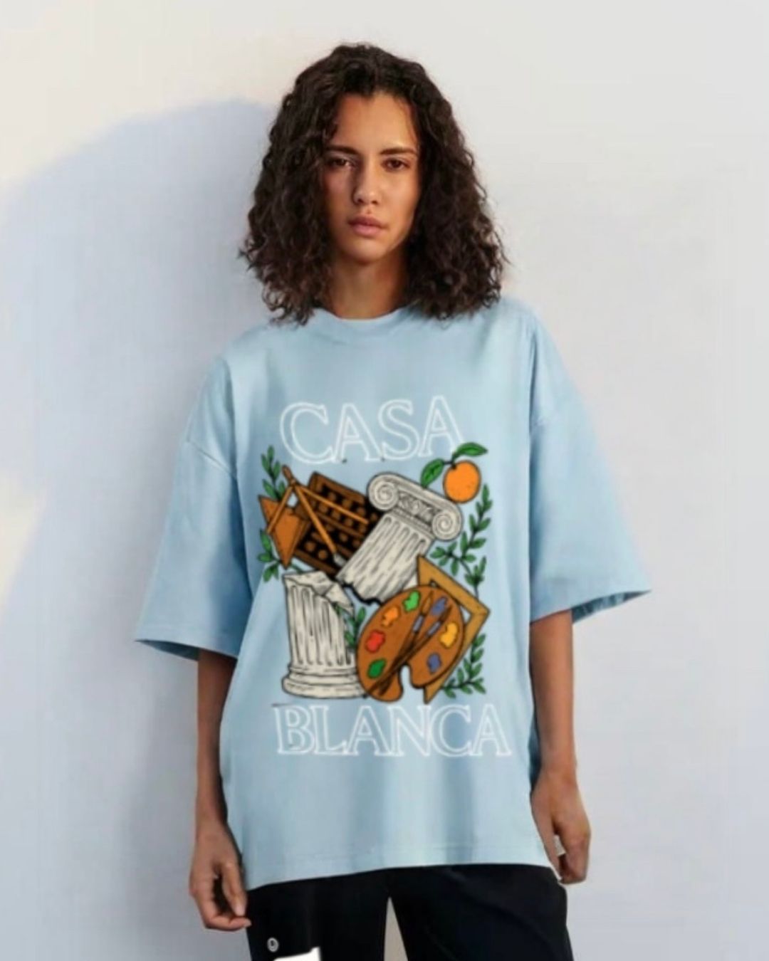 WOMEN'S CASABLANCA OVERSIZED TSHIRT (BLUE)