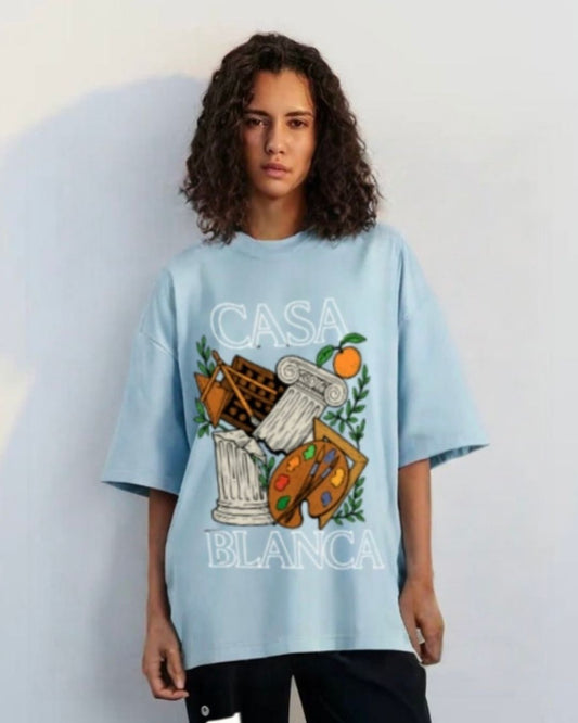 WOMEN'S CASABLANCA OVERSIZED TSHIRT (BLUE)