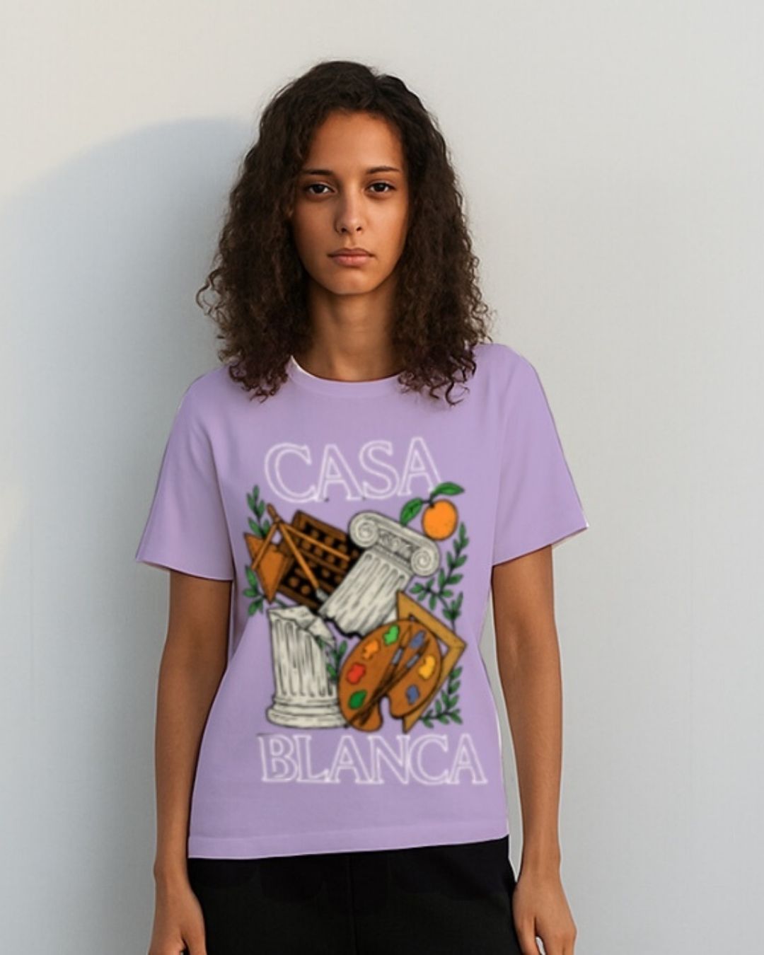 WOMEN'S CASABLANCA OVERSIZED TSHIRT (PURPLE)