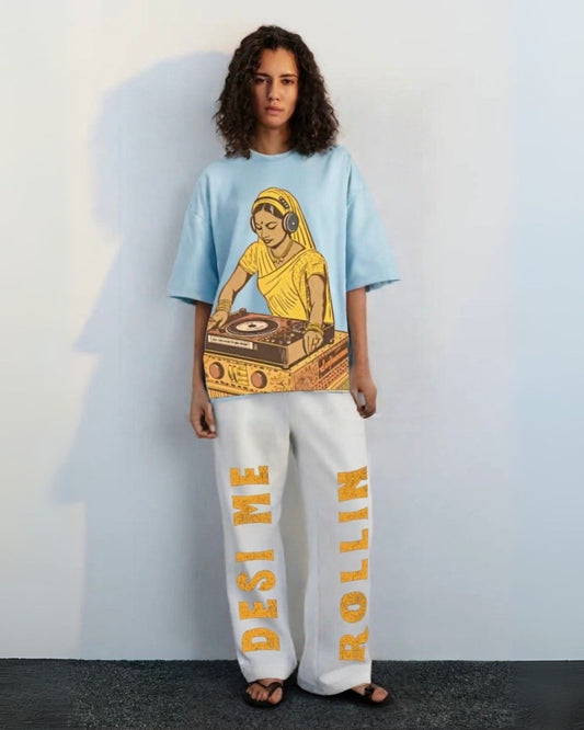 WOMEN'S DESI BOLD CORDSET (BLUE AND WHITE)