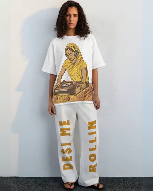 WOMEN'S DESI BOLD CORDSET (WHITE AND WHITE)