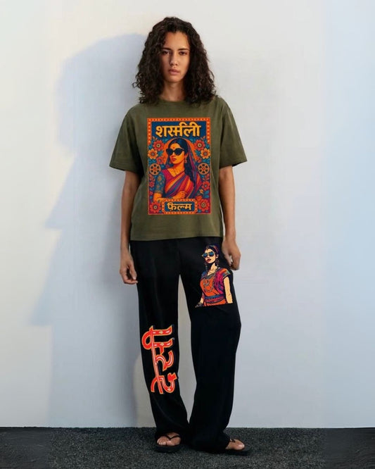 WOMEN'S DESI FILM CORDSET (OLIVE AND BLACK)