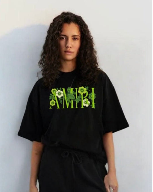 WOMEN'S FLORA AMIRI OVERSIZED TSHIRT (BLACK)