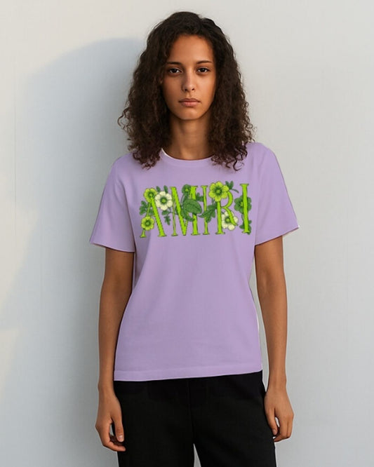 WOMEN'S FLORA AMIRI OVERSIZED TSHIRT (PURPLE)