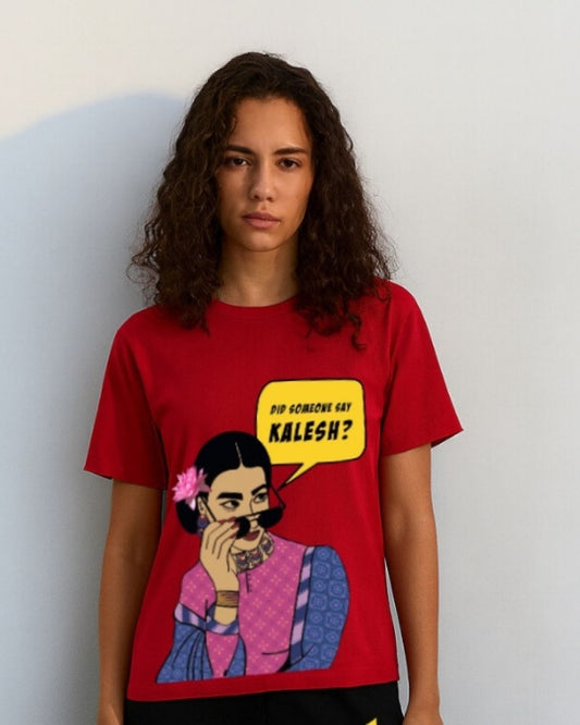 WOMEN'S GOSSIP OVERSIZED TSHIRT (RED)