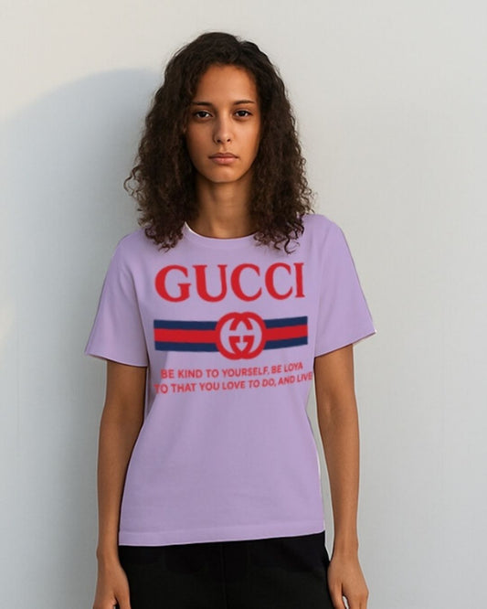 WOMEN'S GUCCI FLAG OVERSIZED TSHIRT (PURPLE )