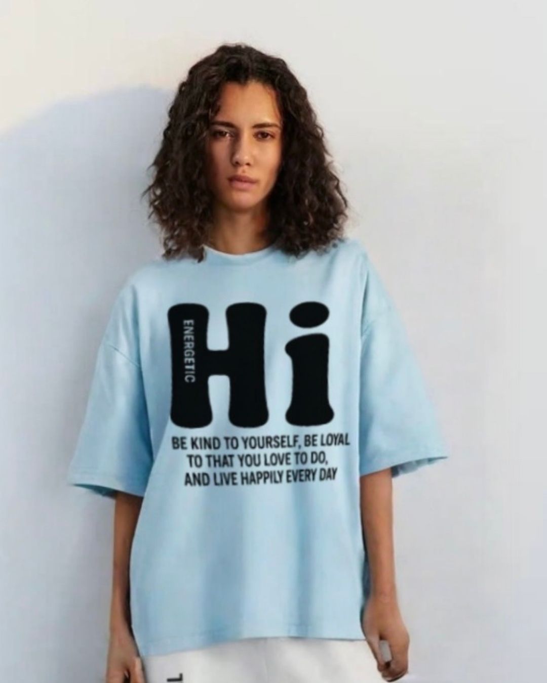 WOMEN'S HI ENERGETIC OVERSIZED TSHIRT (BLUE)