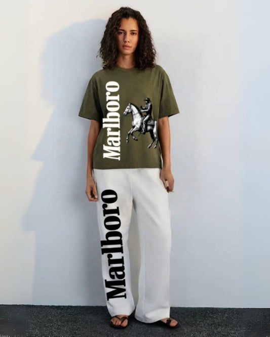 WOMEN'S HORSE MB CORDS (OLIVE AND WHITE)