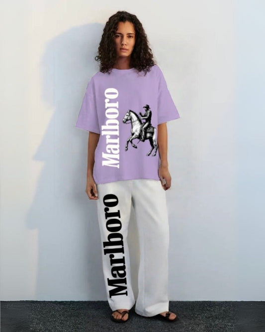 WOMEN'S HORSE MB CORDS (PURPLE AND WHITE)