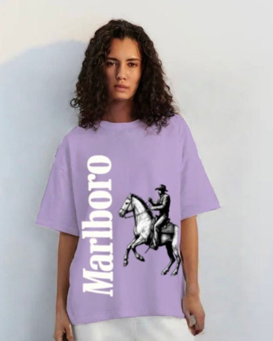 WOMEN'S HORSE MB OVERSIZED TSHIRT (PURPLE)