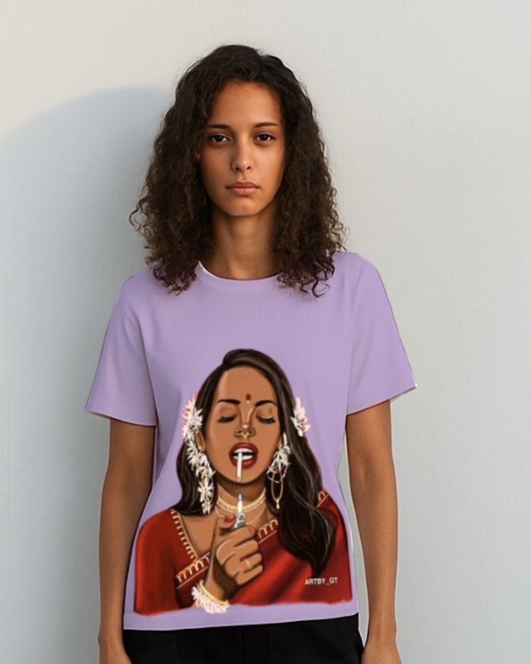 WOMEN'S HOT MESS OVERSIZED TSHIRT (PURPLE)