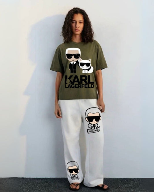 WOMEN'S KARL WHO  CORDS (OLIVE AND WHITE)