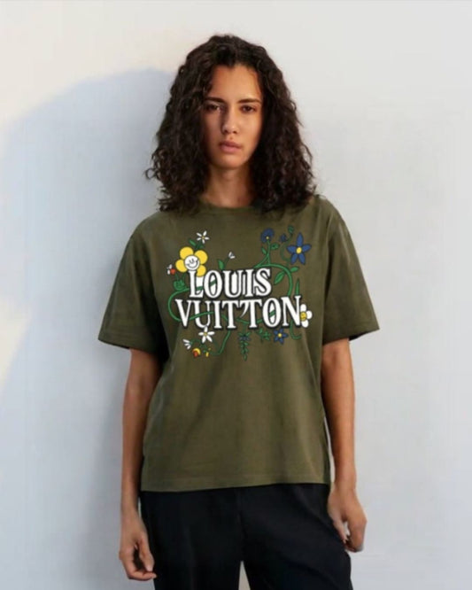 WOMEN'S LV BLOSSOM OVERSIZED TSHIRT (OLIVE)