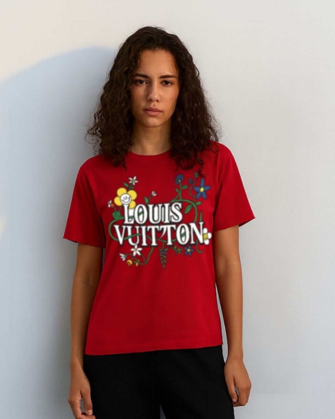 WOMEN'S LV BLOSSOM OVERSIZED TSHIRT (RED)
