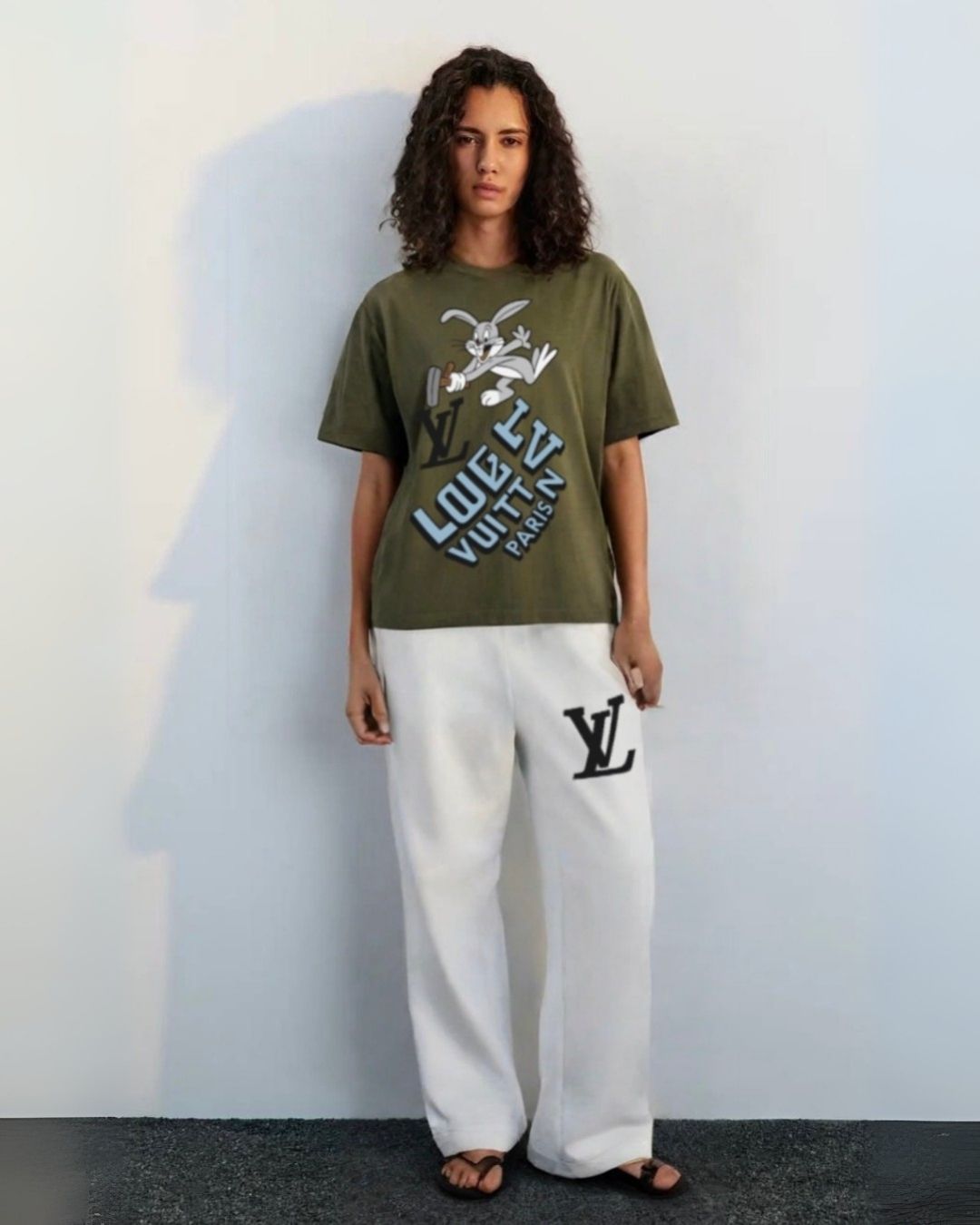 WOMEN'S LV BUNNY CORDS (OLIVE AND WHITE)