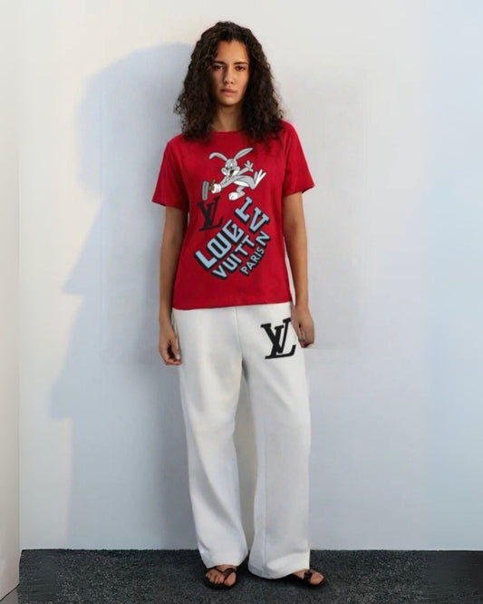 WOMEN'S LV BUNNY CORDS (RED AND WHITE)