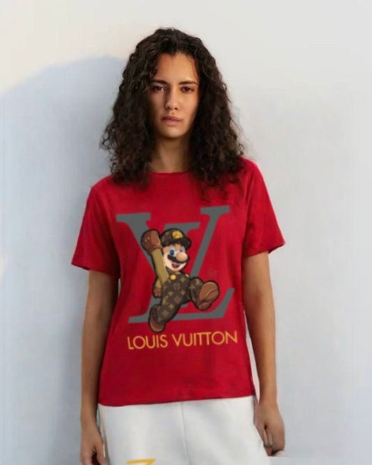 WOMEN'S LV MARIO OVERSIZED TSHIRT (RED)