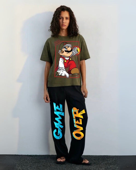 WOMEN'S MARIO'S GAME CORDS (OLIVE AND BLACK)
