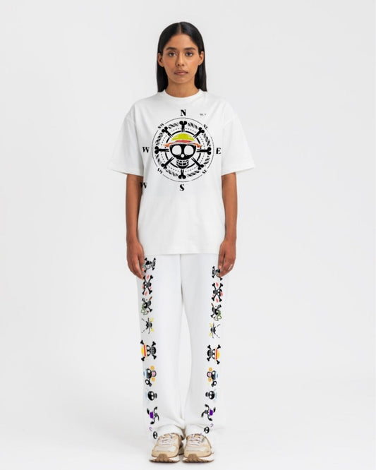 WOMEN'S ONE PEICE COMPASS CORDS (WHITE AND WHITE)