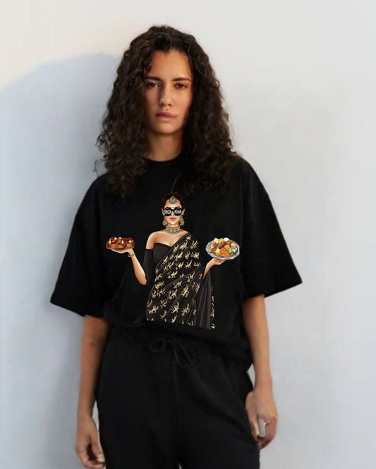 WOMEN'S PATAKA OVERSIZED TSHIRT (BLACK)