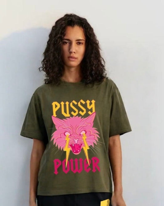 WOMEN'S PROUD OVERSIZED TSHIRT (OLIVE)