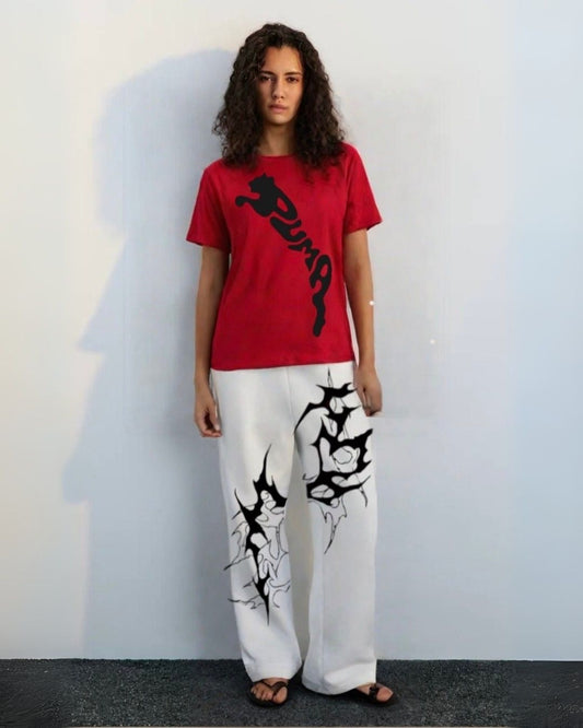 WOMEN'S PUMA SHOCKWAVE  CORDS (RED AND WHITE)