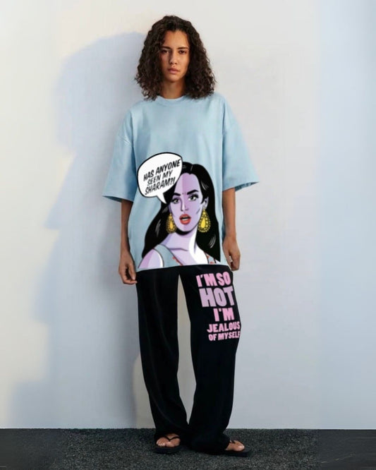 WOMEN'S SASSY AF CORDSET (BLUE AND BLACK)