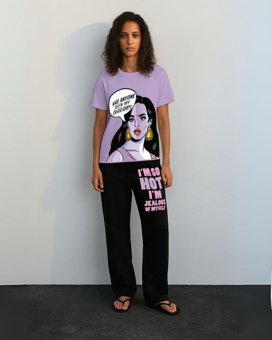 WOMEN'S SASSY AF CORDSET (PURPLE AND BLACK)