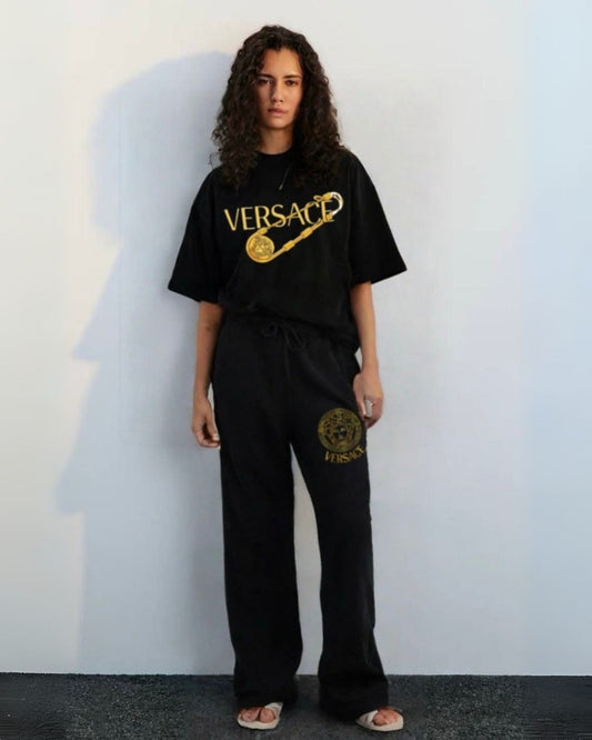 WOMEN'S VERSACE PIN CORDS (BLACK AND BLACK)
