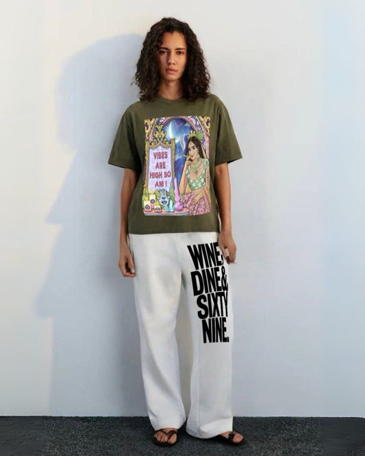 WOMEN'S VIBE 69 CORDSET (OLIVE AND WHITE)