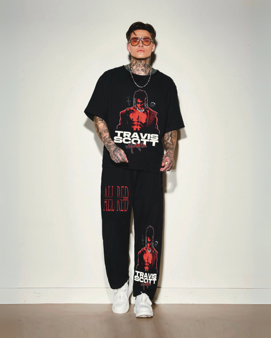 Men's all-red travis cordset (Black and Black )